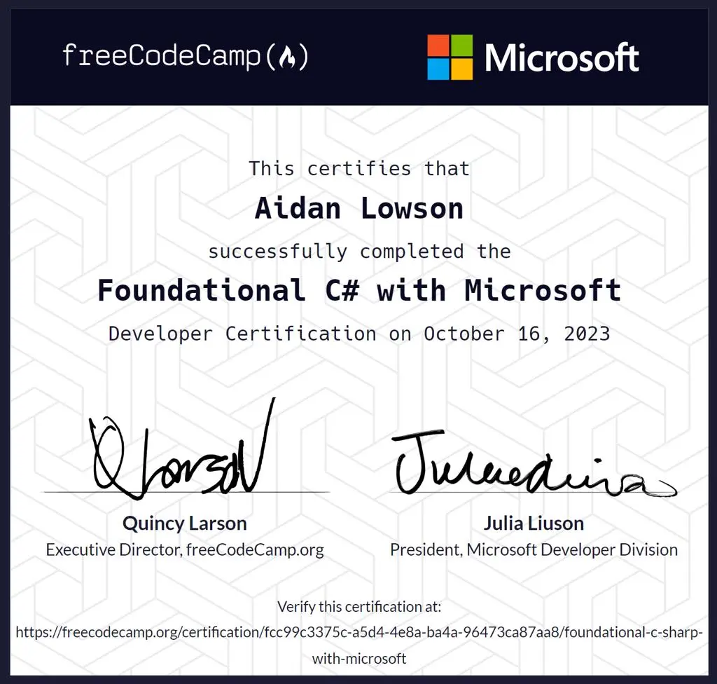 Free Code Camp C# Foundational